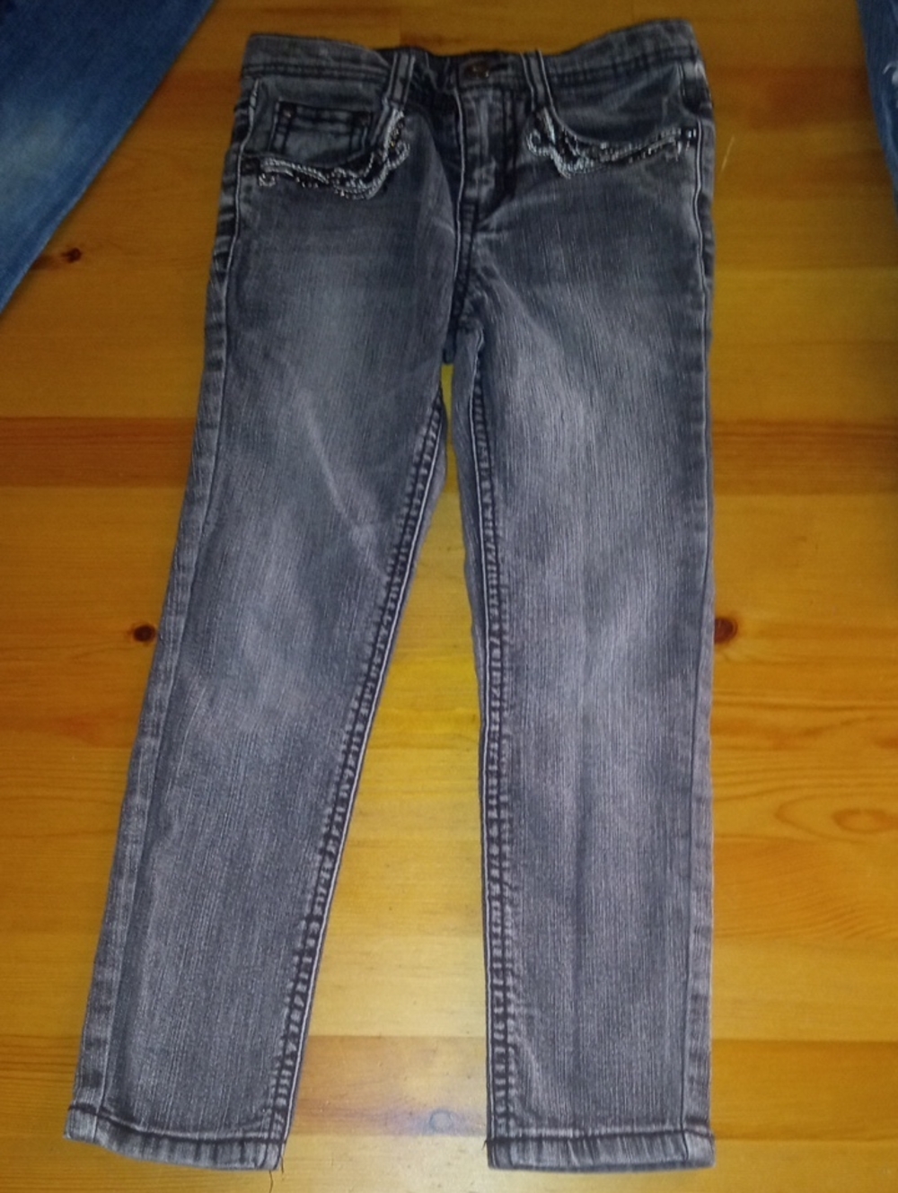 Size 5 Kids Grey Wash Straight-Leg Jeans
